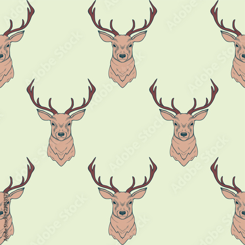 Vector seamless pattern with deer © eireenz