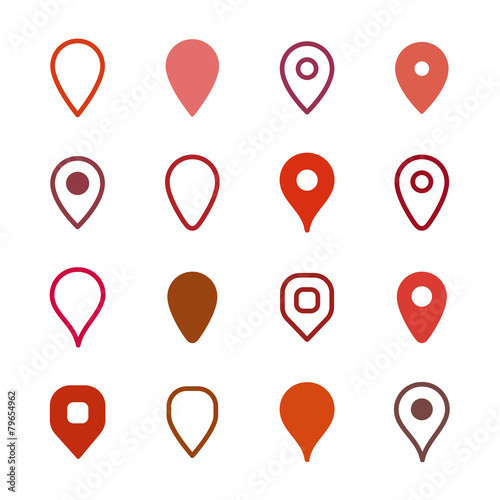 Set of map markers