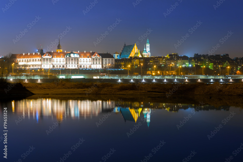 The Royal Castle at Vistula river in Warsaw, Poland