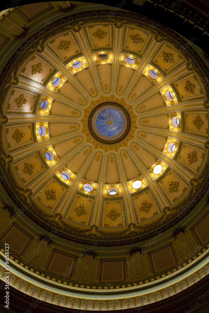 California State Capitol Building Looking Up Inside Rotunda