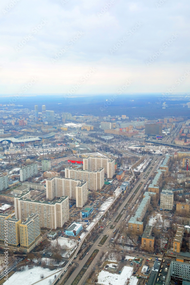 Fototapeta premium View from Ostankino television tower