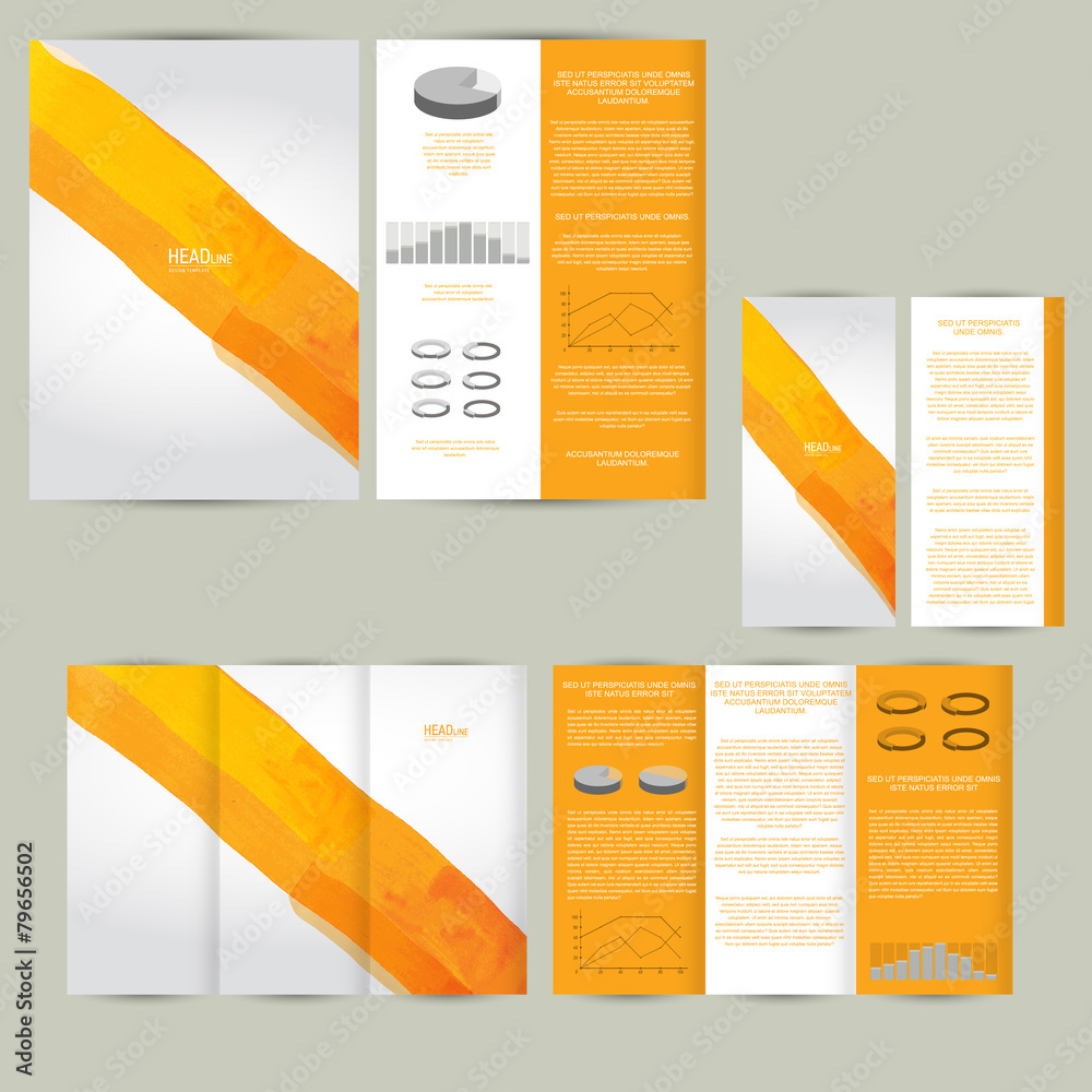Set of design template with flyer, poster, brochure. Stock Vector