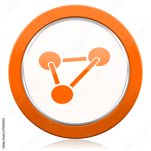 chemistry orange icon molecule sign