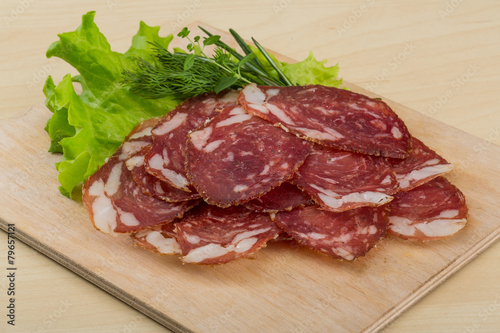 Sliced salami