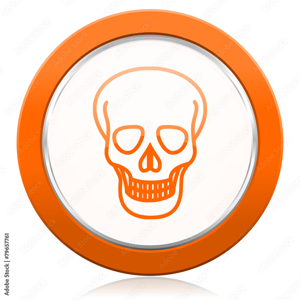 Fototapeta premium skull orange icon death sign