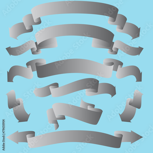 Banner / ribbon collection - bended with arrows