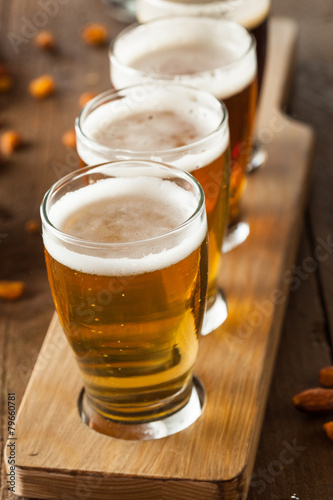 Assorted Beers in a Flight