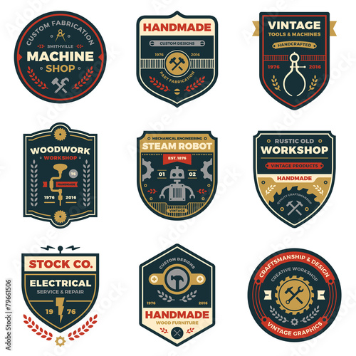 Vintage workshop badges
