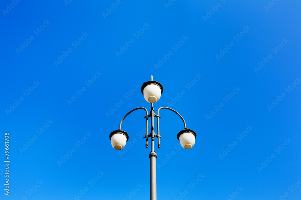 Street lamps lantern on daylight blue sky Street lamps lantern on daylight blue sky