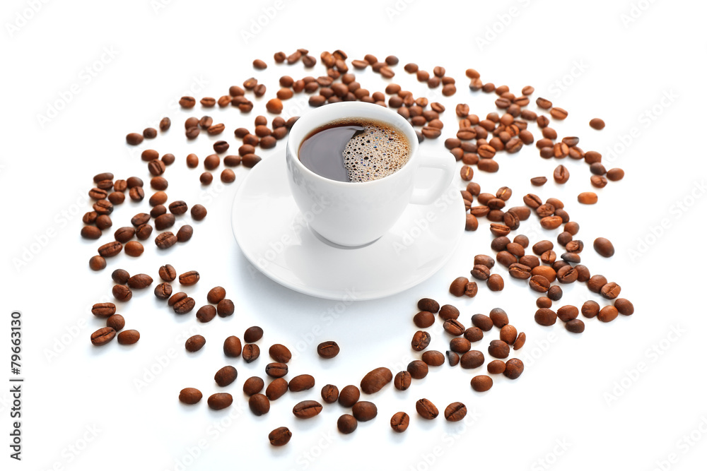 Cup of coffee isolated on white Cup of coffee isolated on white