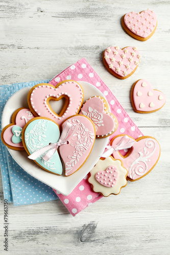 Heart shaped cookies for valentines day