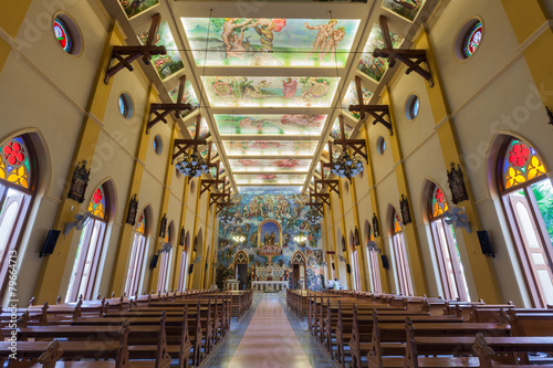 PATHUMTANI, THAILAND - FEBRUARY 28 : The interiors of Catholic c photo