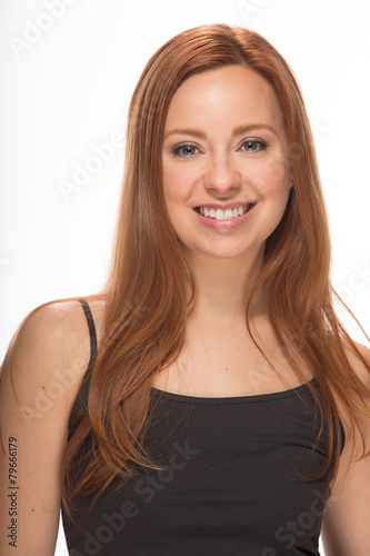 Young Caucasian woman posing smile face