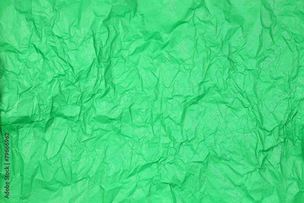 Fototapeta premium Crumpled green paper texture