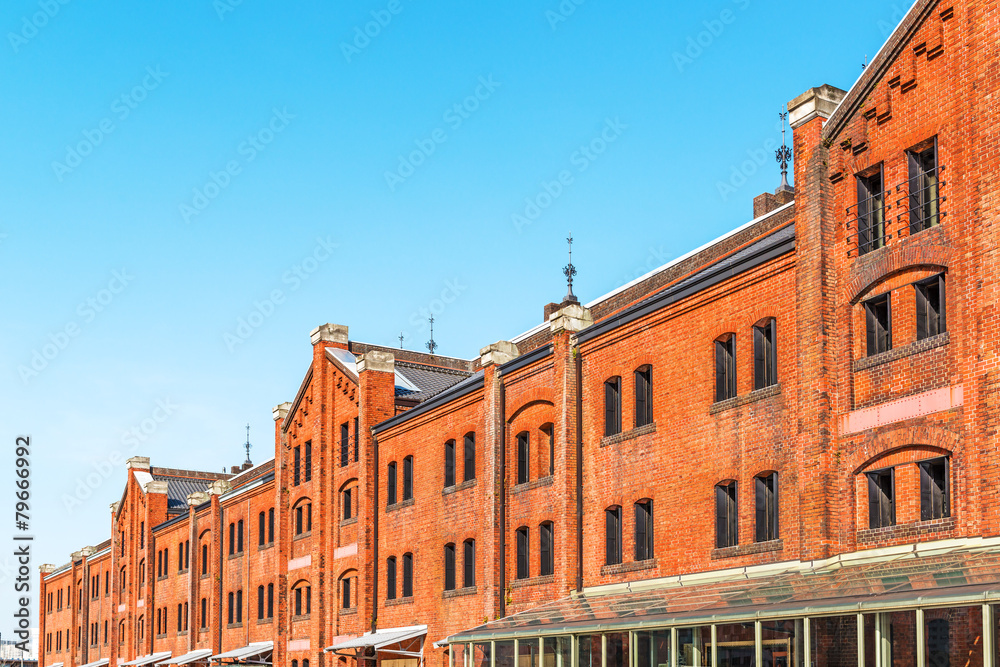 Obraz premium Historical Red Brick Warehouse in Yokohama, Japan