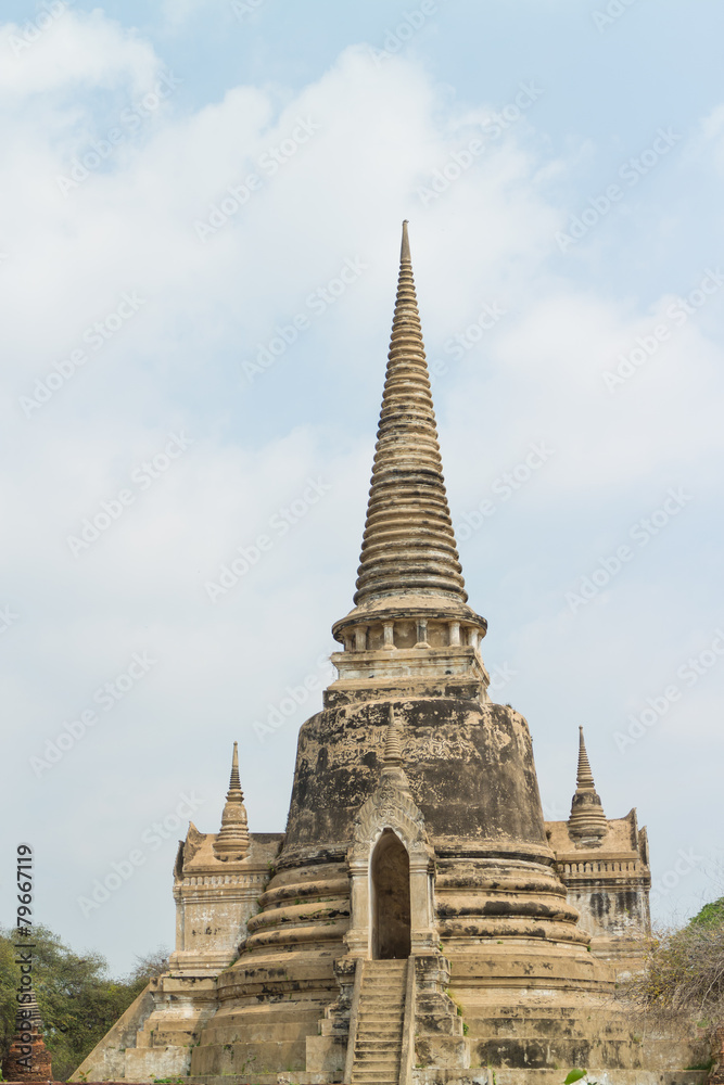 the ancient pagoda at Ancient Royal Palace in Ayutthaya