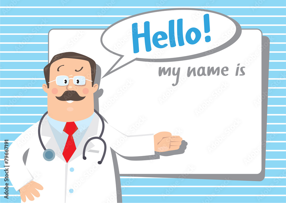 Design template of badge with doctor Design template of badge with doctor