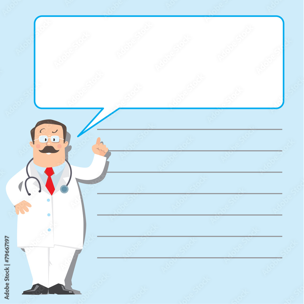 Design template with funny doctor Design template with funny doctor
