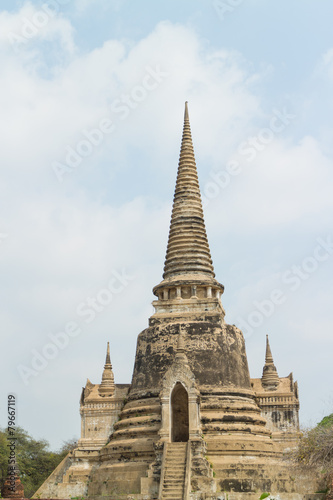the ancient pagoda at Ancient Royal Palace in Ayutthaya