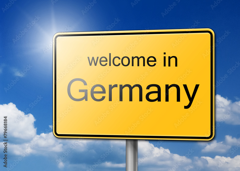 Welcome in Germany Sign Background Welcome in Germany Sign Background