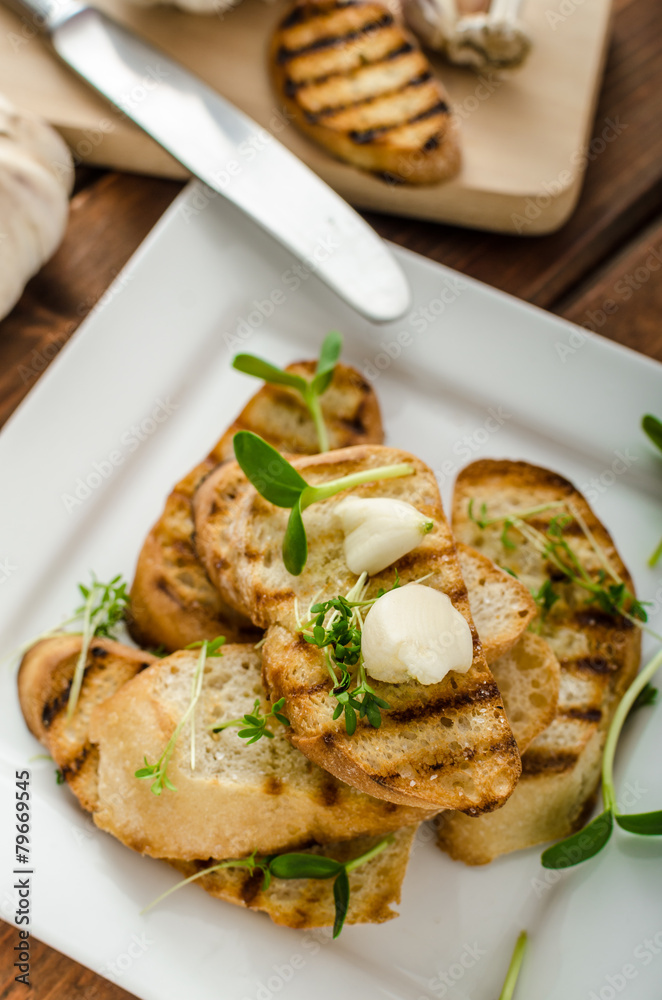 Garlic toast toasted panini Garlic toast toasted panini