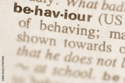 Dictionary definition of word behaviour