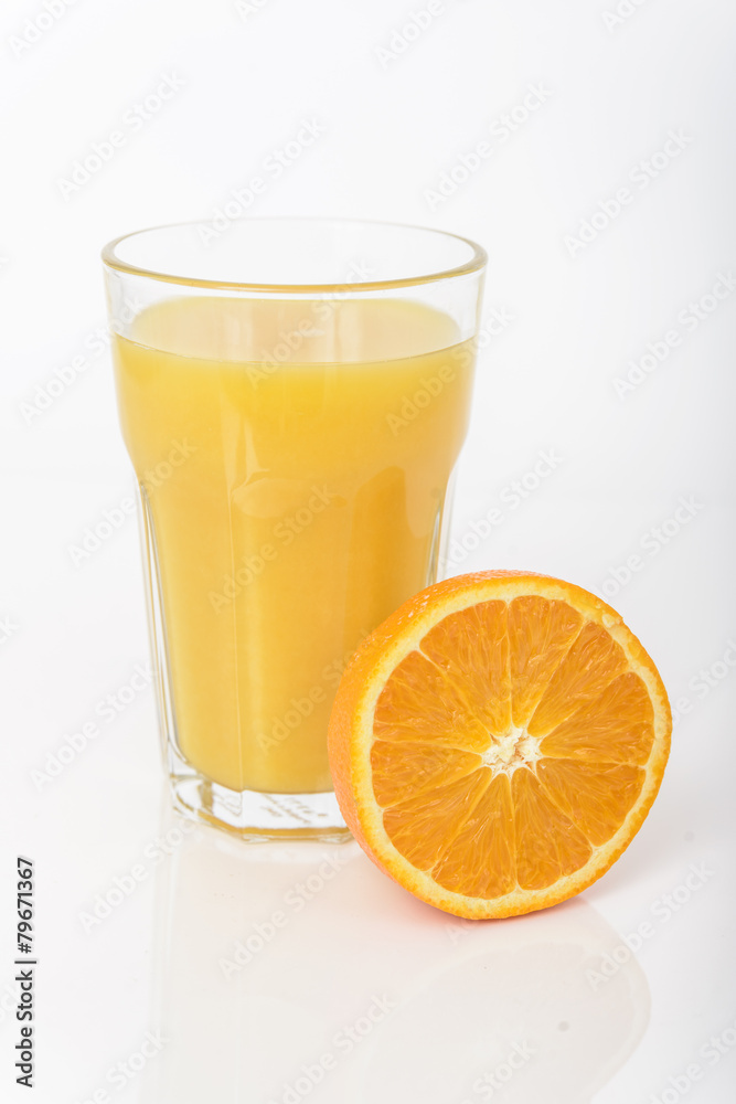 Orange juice isolated on white background