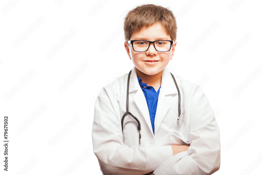 Aspiring little doctor smiling