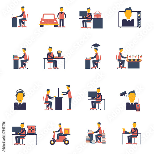 Sedentary Icon Flat