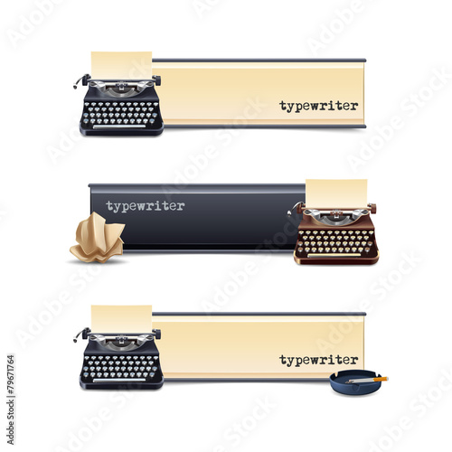 Typewriter Banners Set