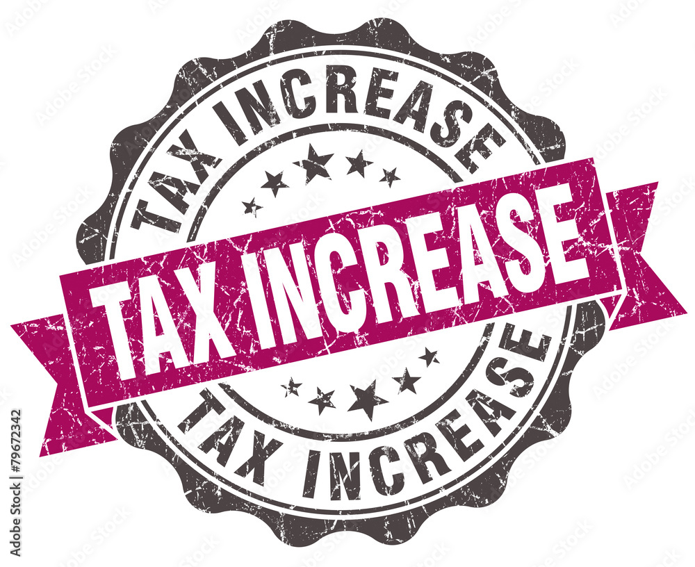 Obraz premium tax increase grunge violet seal isolated on white