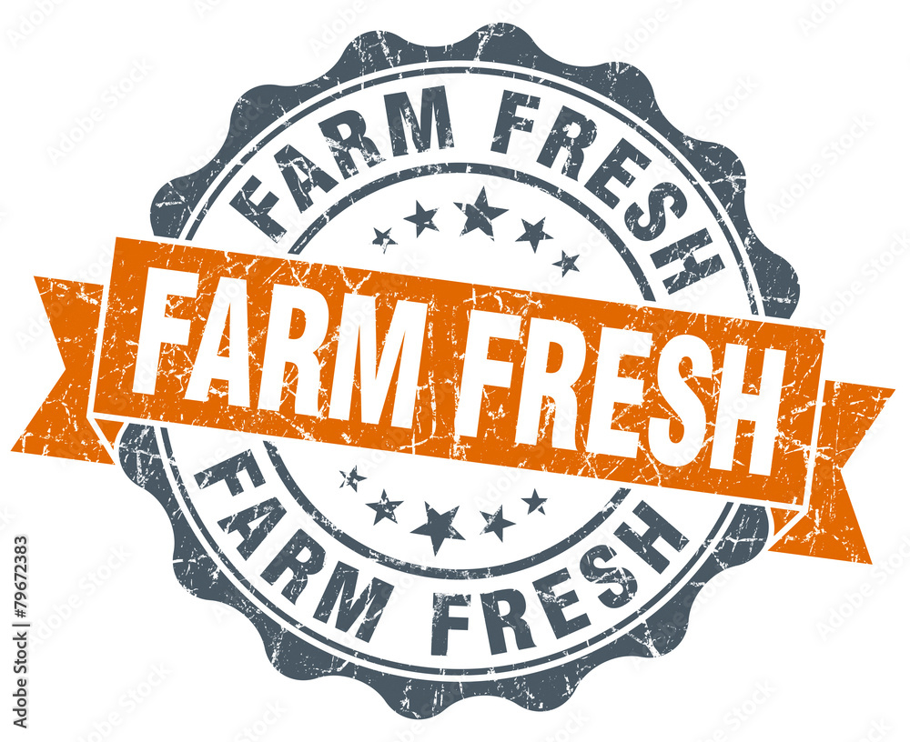 Obraz premium farm fresh orange stamp