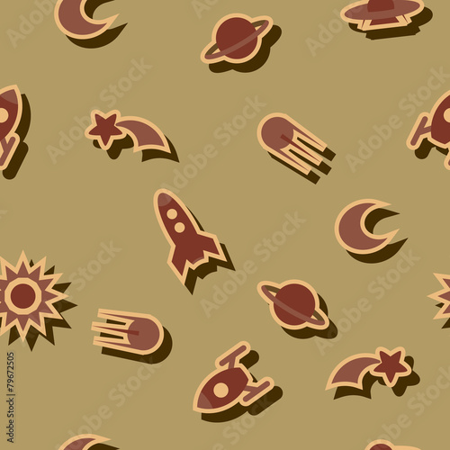 seamless background with space odjects