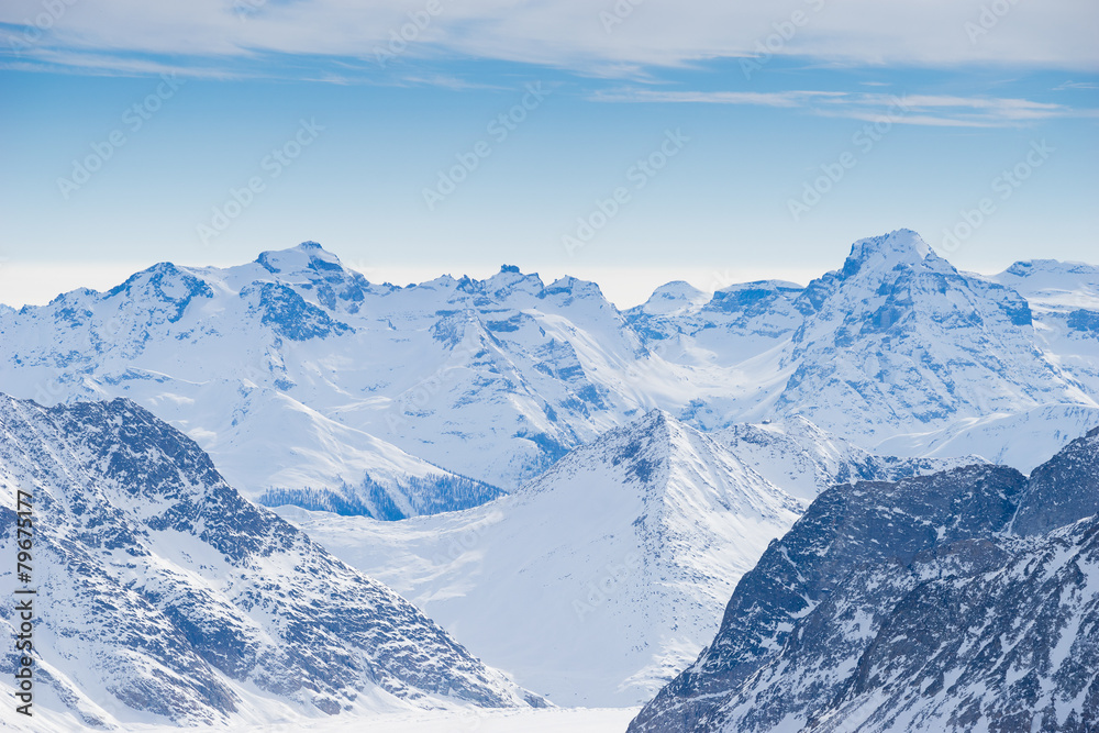 Fototapeta premium Swiss mountain, Jungfrau, Switzerland, ski resort