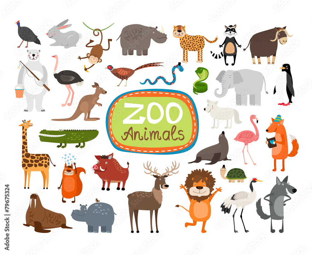 Naklejka premium Vector Zoo Animals