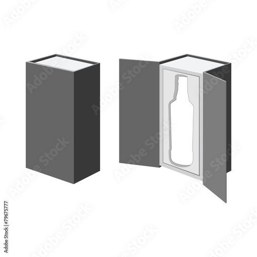 packing box bottle set icons vector isolated white background