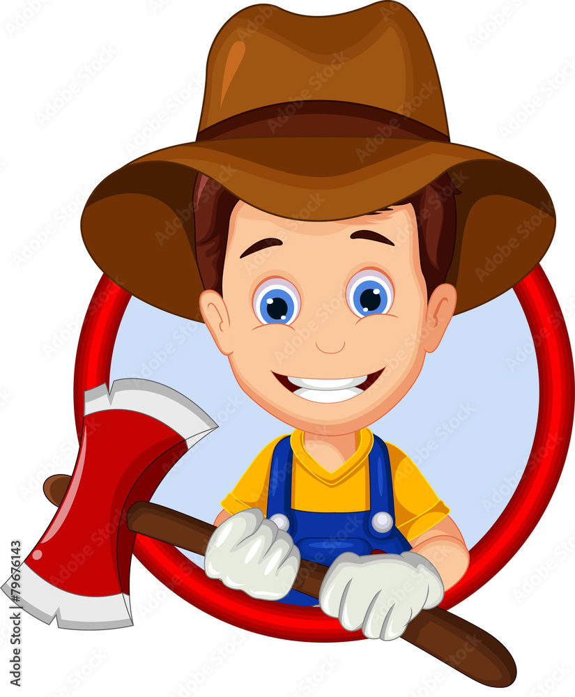 Obraz premium lumberjack cartoon