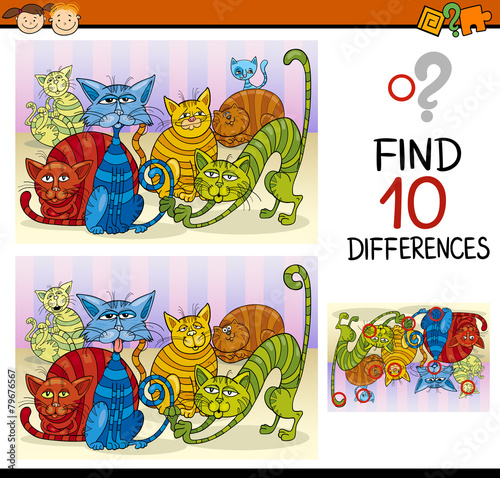 finding differences game cartoon