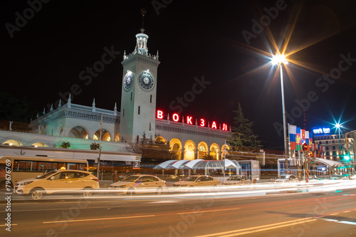 Evening view of the train station. Sochi