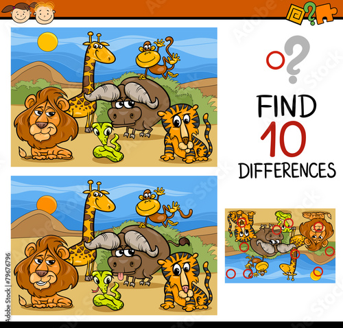finding differences game cartoon