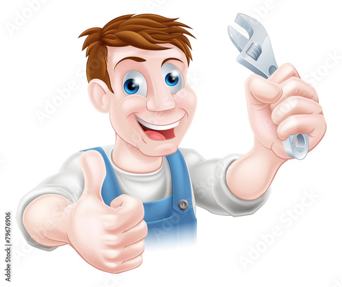 Plumber or mechanic cartoon