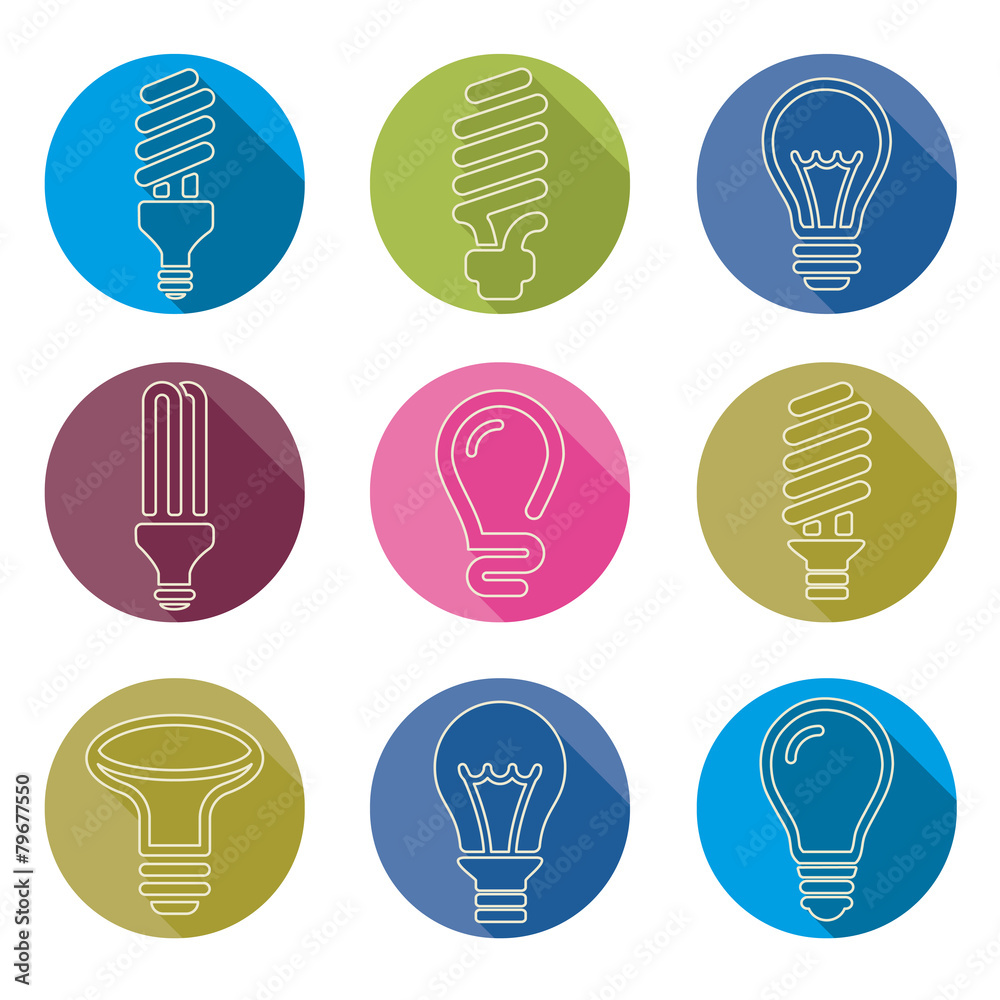 Light bulbs. Bulb icon set Light bulbs. Bulb icon set