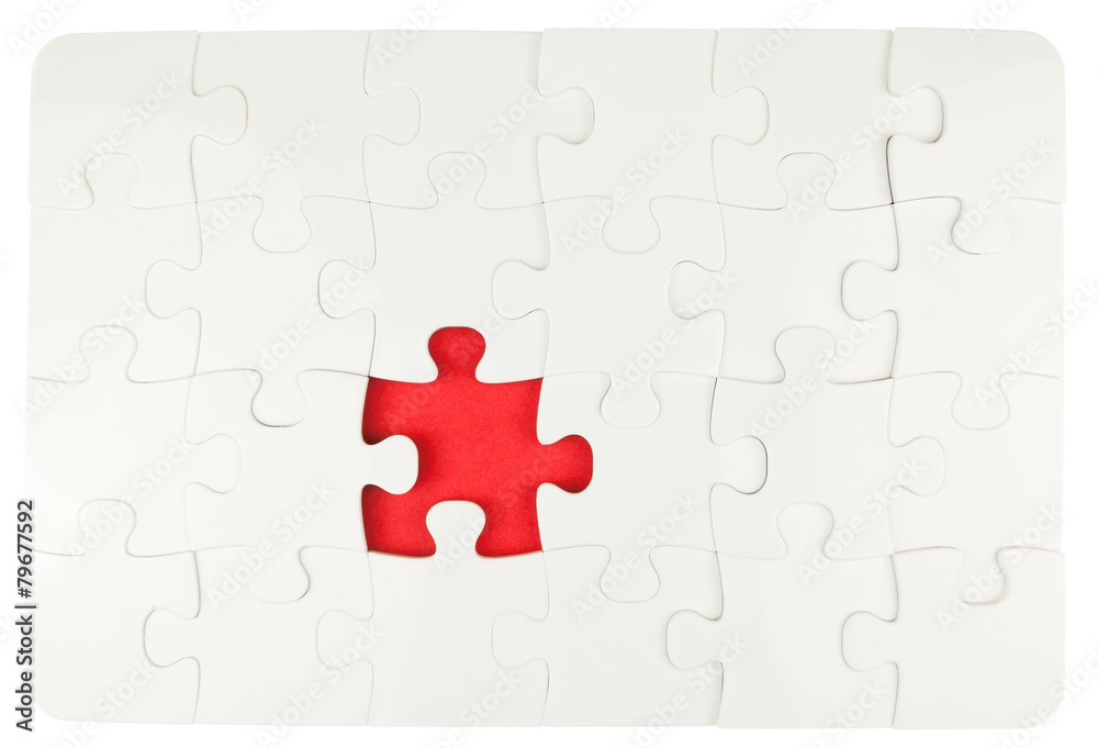 p!èce manquante rouge d'un puzzle blanc Stock Photo | Adobe Stock