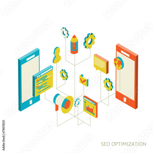 isometric background seo optimization