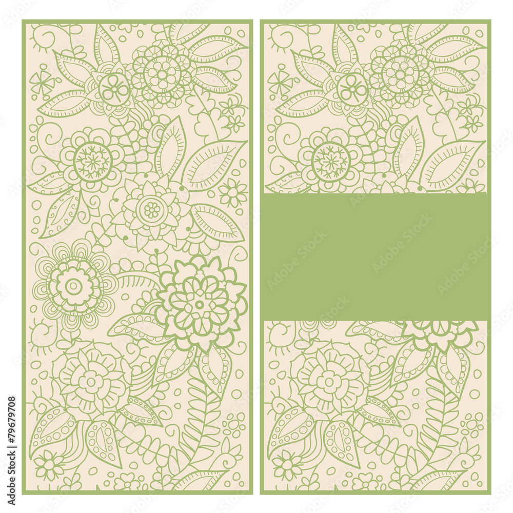 Obraz premium Card. Vegetative ornament.