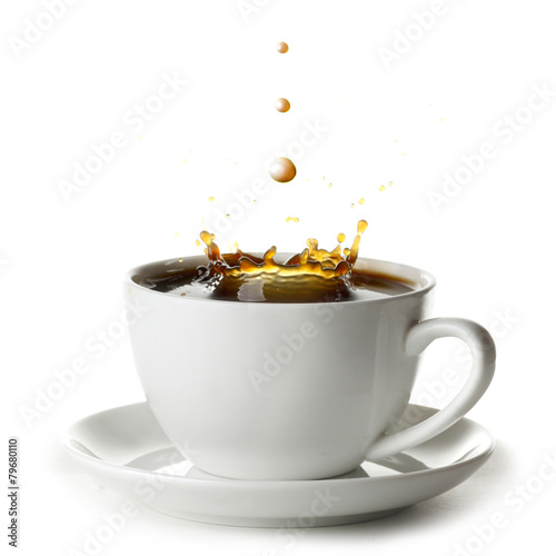 Coffee splash in cup