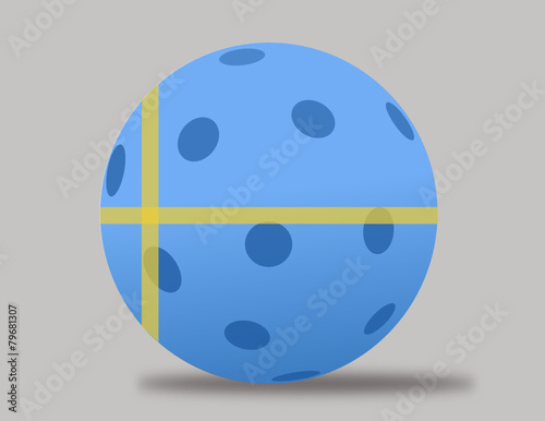 floorball ball - sweden flag