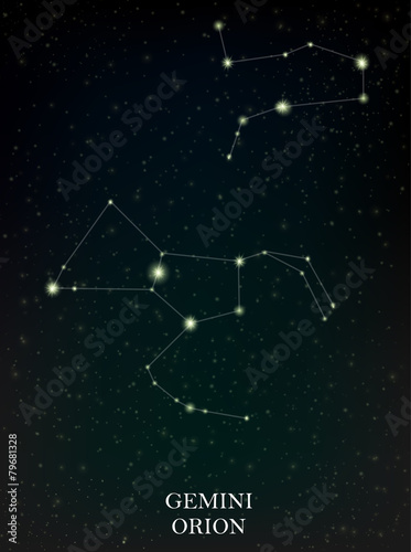Gemini and Orion constellation