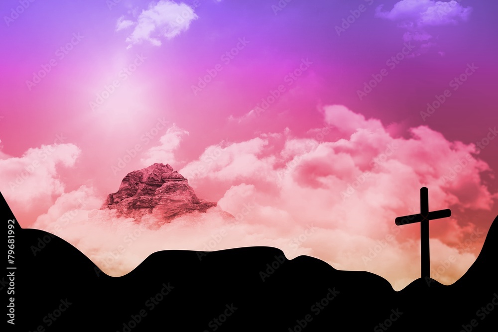 Fototapeta premium Composite image of wooden cross