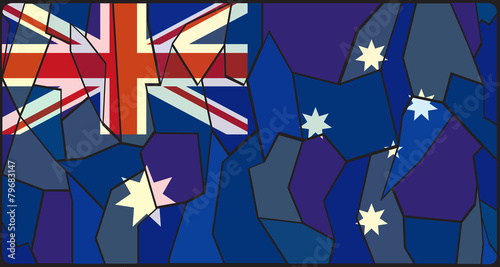Australia Flag Stained Glass Window